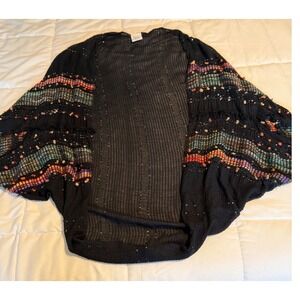 Anna & Ava Shrug Women One Size Black Excellent Sequin Woven Cocoon Cardigan